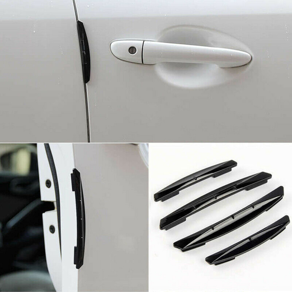 4x Anti-Collision Guard Strip Cover for car door edges, made of high-quality material, designed to prevent scratches and enhance vehicle appearance.