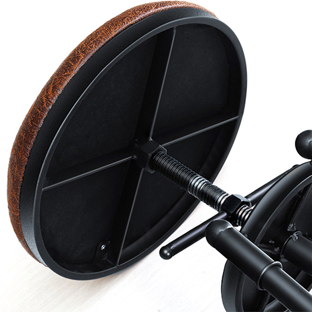 Set of 4 Levede Rustic Industrial Bar Stools with swivel seats and adjustable height, featuring a vintage design and heavy-duty steel construction.