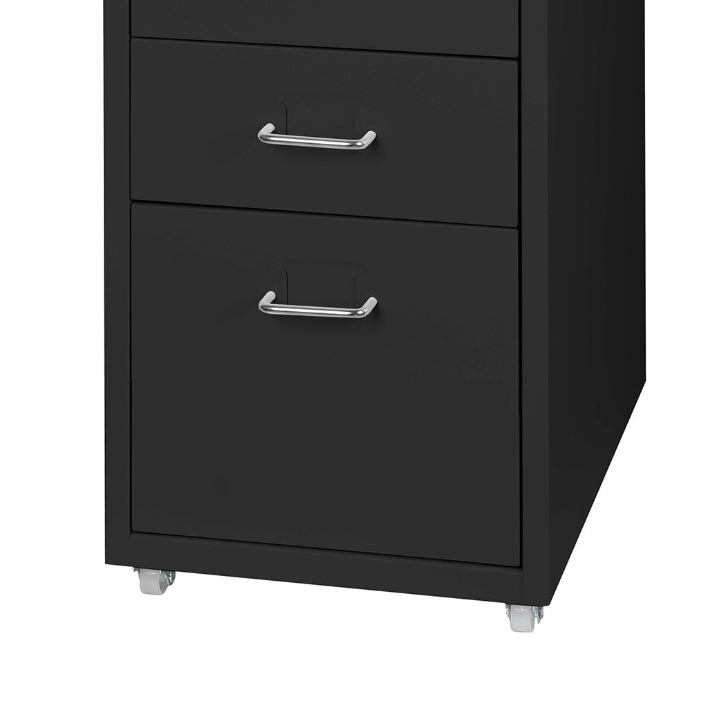 5 Drawers Portable Cabinet Rack in black with marble base, showcasing its stylish design and spacious drawers.