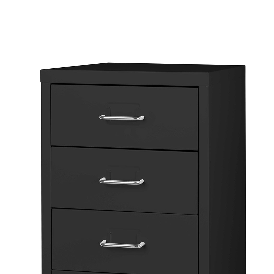 5 Drawers Portable Cabinet Rack in black with marble base, showcasing its stylish design and spacious drawers.