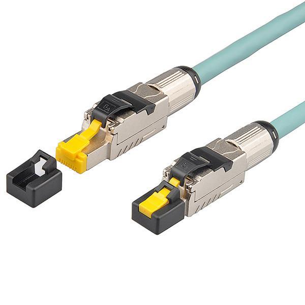 5 Meter Gamers Choice Cat6a Cable with rugged construction and gold contacts, ideal for high-speed gaming and data transmission.