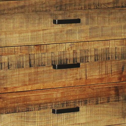 5 Pieces Bedroom Suite featuring a solid wood antique design in light brown, including a bed, bedside tables, and a tallboy.