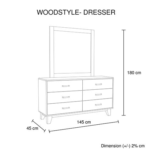 5 Pieces Bedroom Suite King Size featuring solid wood construction with an antique design, including a bed, bedside tables, tallboy, and dresser.