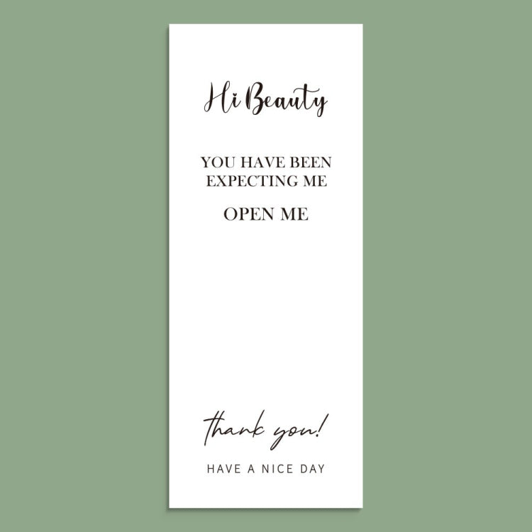 A pack of 50 rectangular stickers designed for gift box sealing, featuring coated paper and glassine bottom paper.