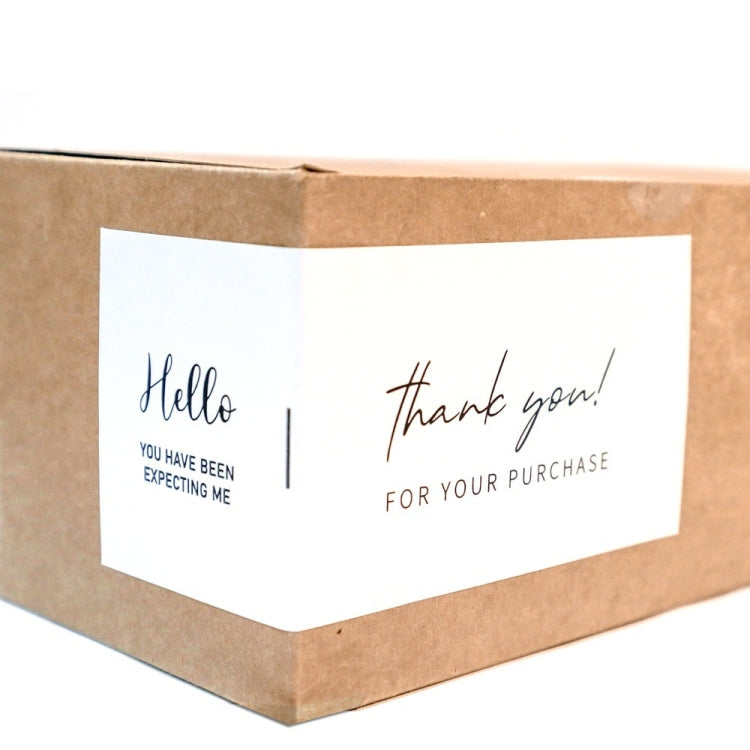 A pack of 50 rectangular stickers designed for gift box sealing, featuring coated paper and glassine bottom paper.