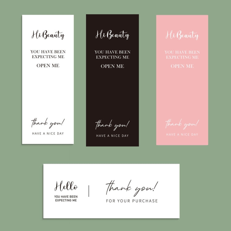 A pack of 50 rectangular stickers designed for gift box packaging, featuring a sleek coated paper finish.