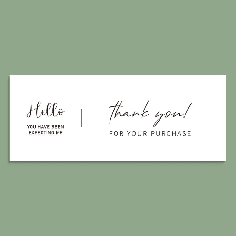 A pack of 50 rectangular stickers designed for gift box packaging, featuring a sleek coated paper finish.