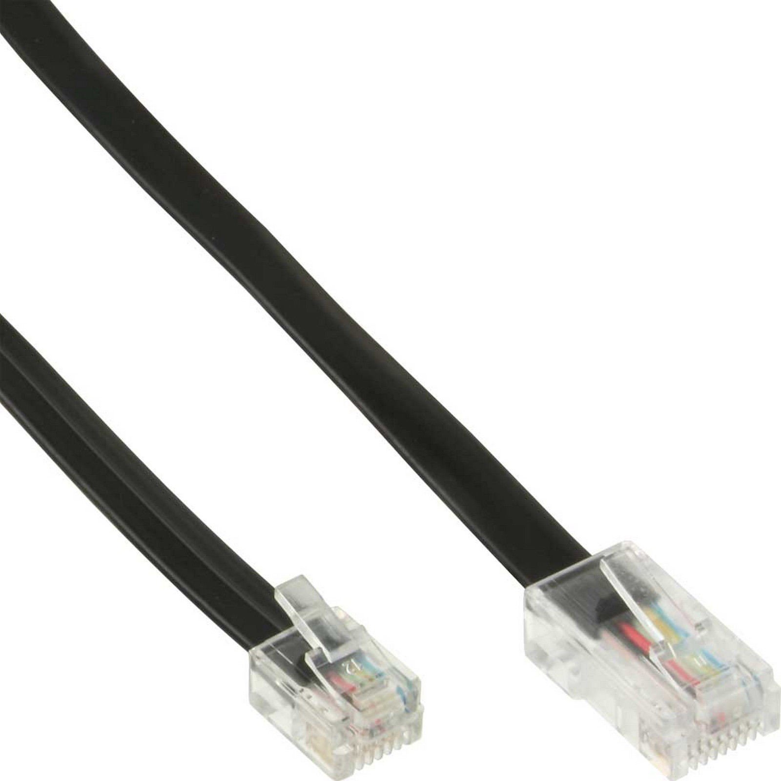 500mm flat telephone cable with RJ45 and RJ12 connectors, showcasing its premium quality and copper construction.