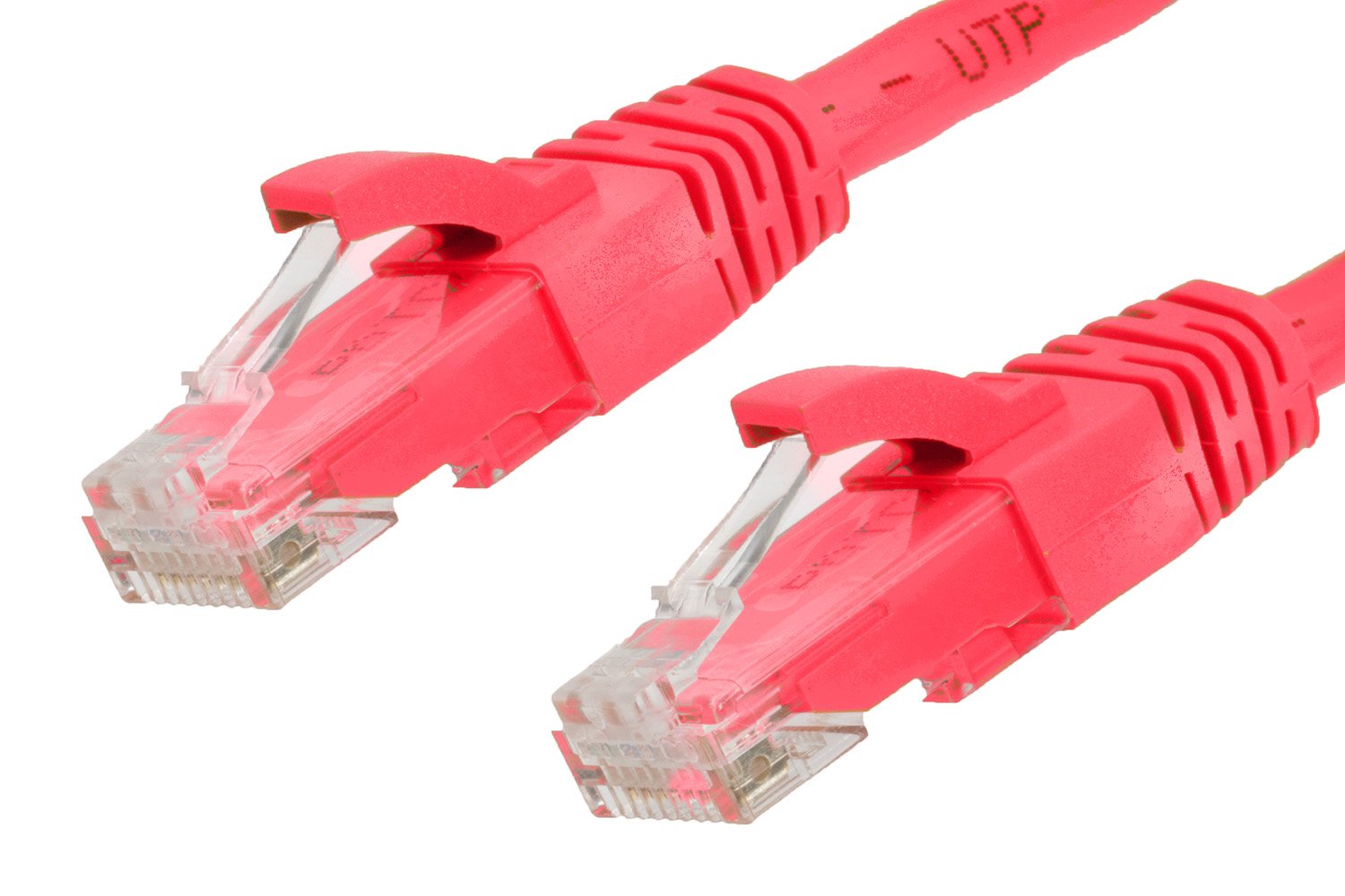 50m RJ45 CAT6 Ethernet Cable in red color, showcasing durable PVC jacket and gold plated connectors.