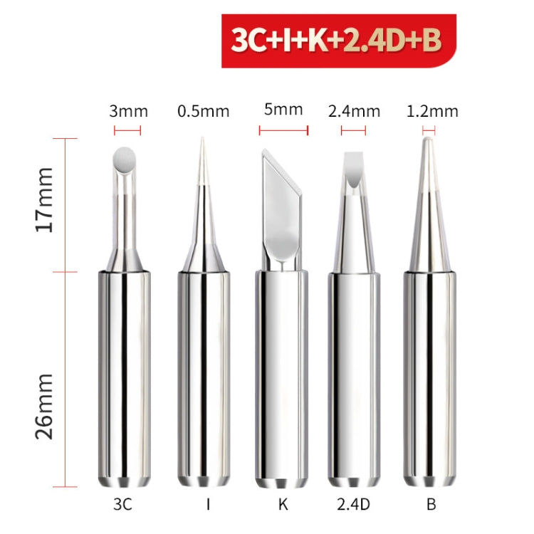 5-in-1 900M-T Internal Heating Soldering Iron Tip set with various models for efficient soldering tasks.