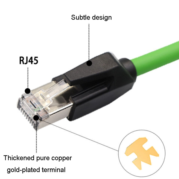 5m CAT6 Double Shielded Gigabit Industrial Cable with RJ-45 connector, showcasing its robust design and double shielding for enhanced data transmission.