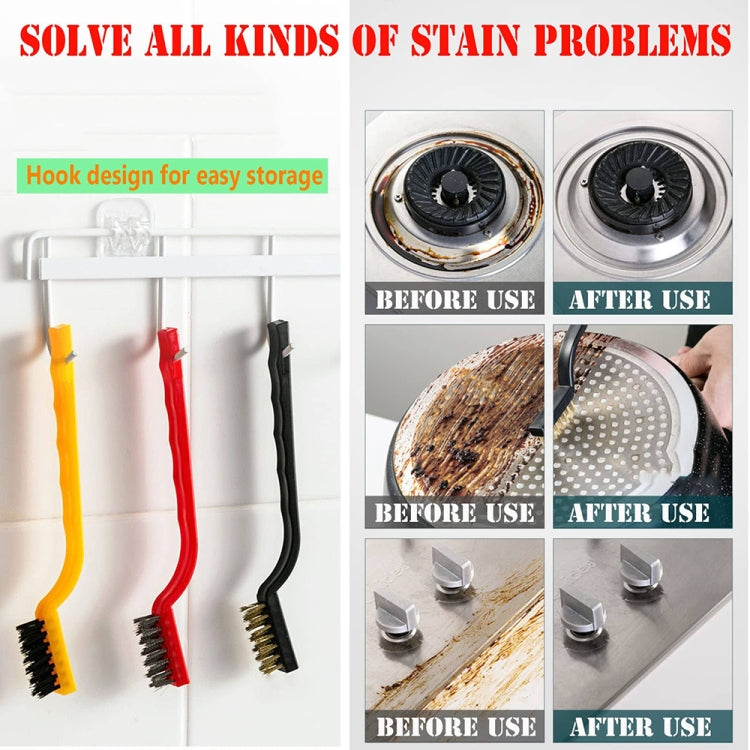 5-piece multifunctional kitchen stove cleaning brush set with various brush types for effective cleaning in tight spaces.