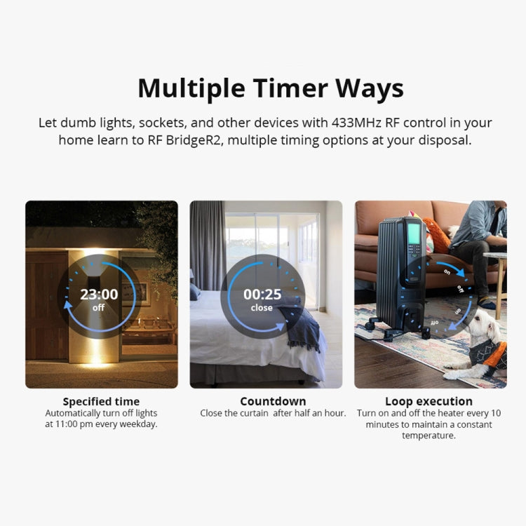 5V USB Sonoff eWelink Gateway for WiFi control of 433MHz RF devices, compact and modern design.
