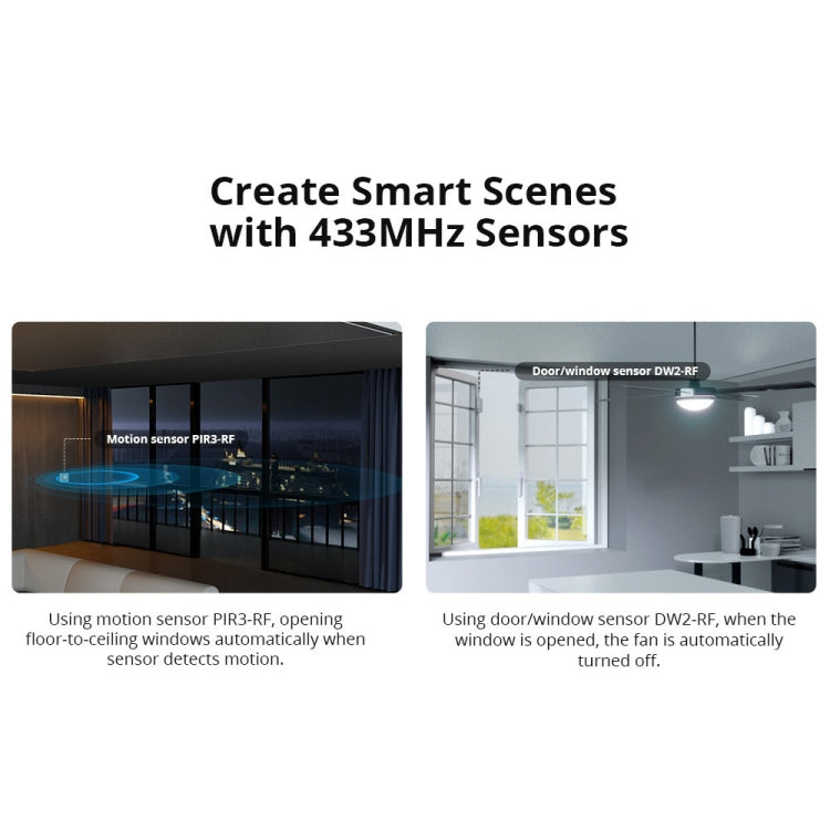5V USB Sonoff eWelink Gateway for WiFi control of 433MHz RF devices, compact and modern design.