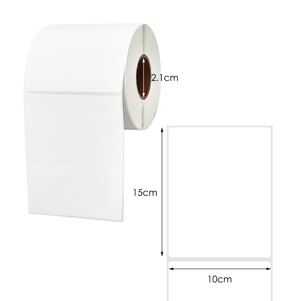 A stack of 600Pcs Direct Thermal Shipping Labels, featuring white paper labels with a strong adhesive, suitable for Fastway eParcel and Startrack.