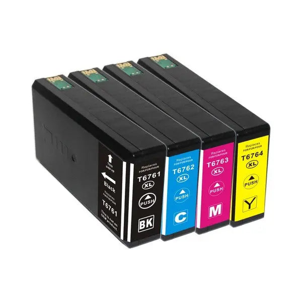 676XL Premium Generic Compatible Set including black, cyan, magenta, and yellow cartridges for high-quality printing.