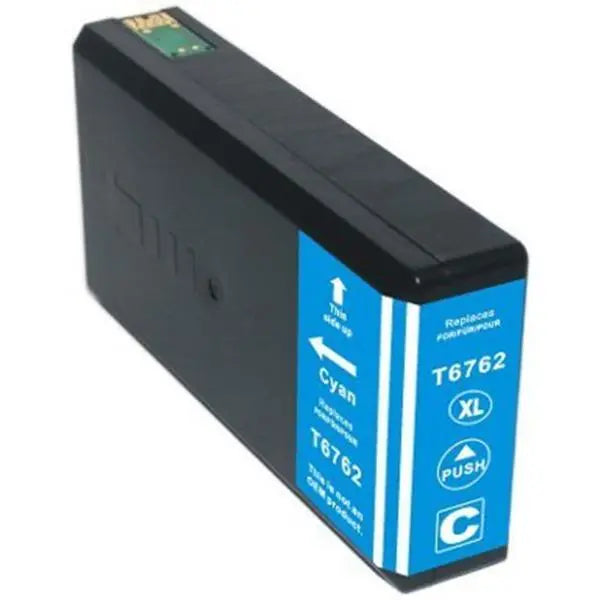 676XL (T6762) Cyan Compatible Inkjet Cartridge with vibrant cyan ink for high-quality printing.