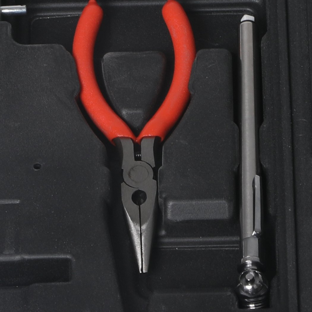 67PCS Tyre Repair Kit with various tools in a sturdy case, designed for emergency puncture repairs on vehicles.