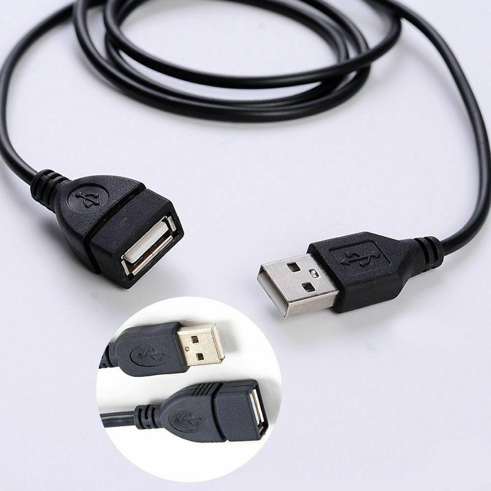6FT USB 2.0 Male to Female Extension Data Charger Cable, showcasing its connectors and length.
