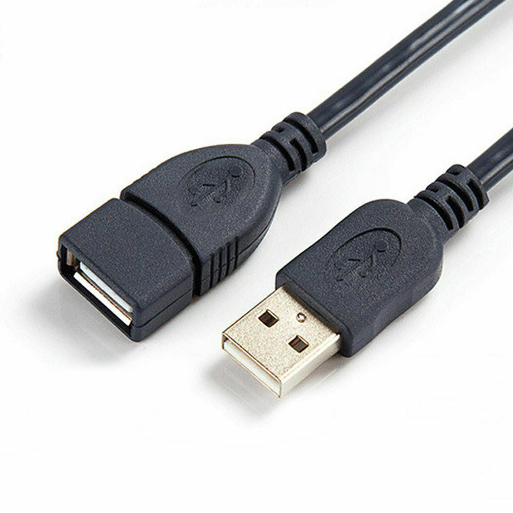 6FT USB 2.0 Male to Female Extension Data Charger Cable, showcasing its connectors and length.