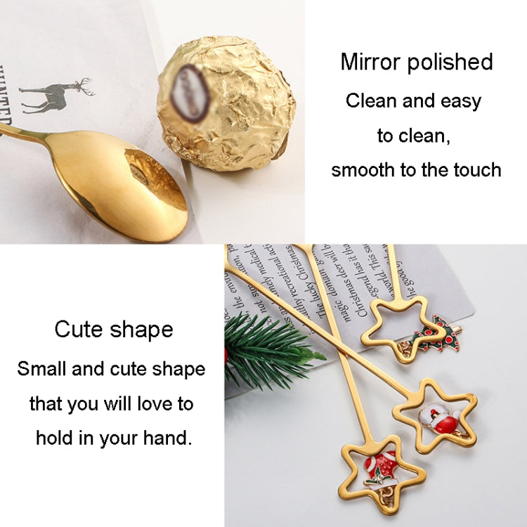 6-piece Christmas stainless steel spoon and fork cutlery gift set with festive design, elegantly packaged in a gift box.