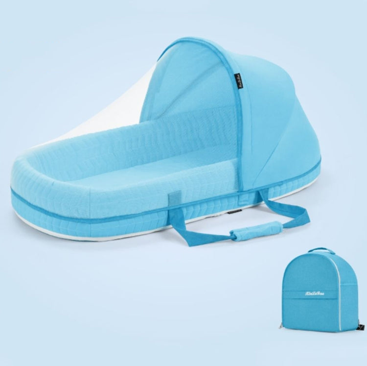 709 Portable Multifunctional Crib with Mosquito Net, designed for newborns with a foldable structure and breathable mattress.