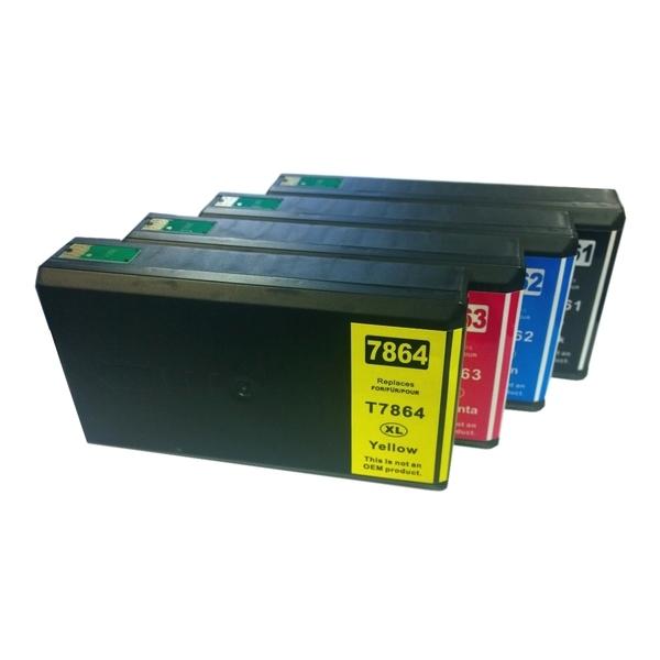 Boxed set of 786XL Premium Pigment Generic Inkjet cartridges including black, cyan, magenta, and yellow.