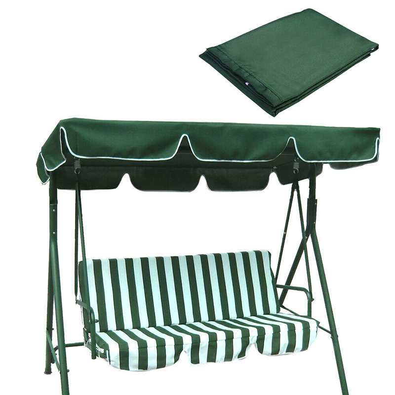 77x43 Patio Outdoor Garden Swing Canopy Replacement in various colors, showcasing its stylish scalloped edge and durable material.
