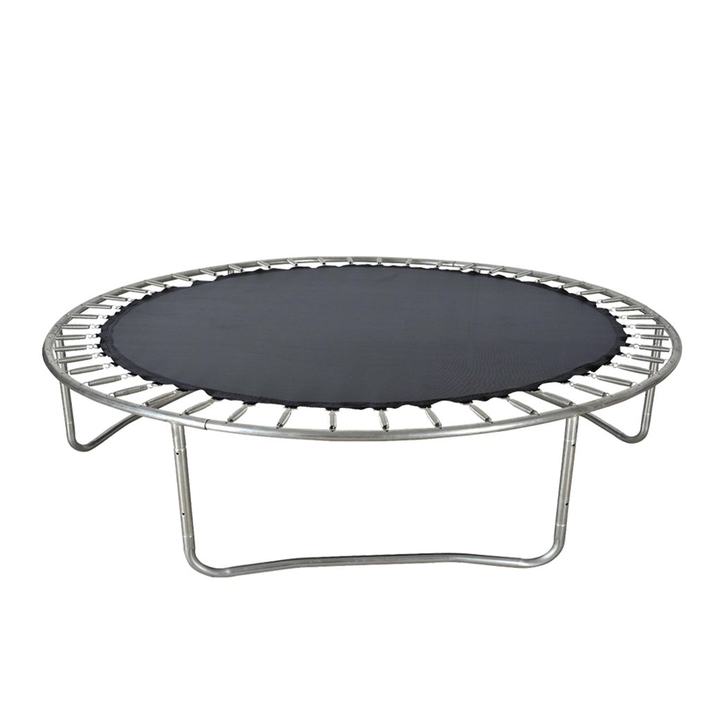 8 FT Kids Trampoline Pad Replacement Mat in black, showcasing its smooth surface and durable stitching, designed for enhanced safety and performance.