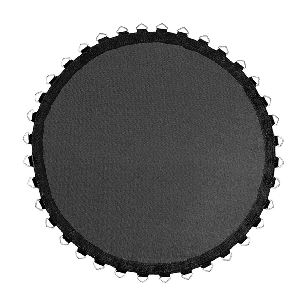8 FT Kids Trampoline Pad Replacement Mat in black, showcasing its smooth surface and durable stitching, designed for enhanced safety and performance.