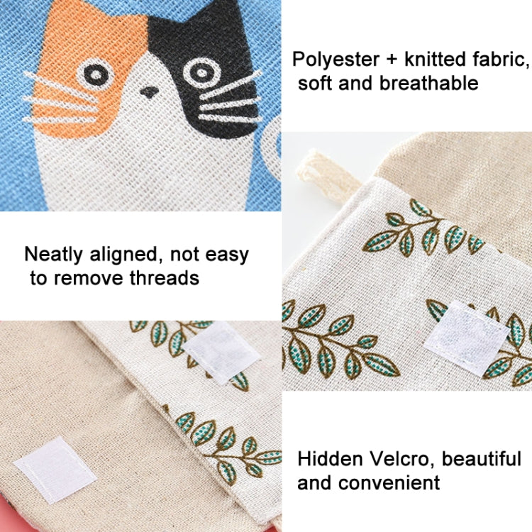 8pcs Cotton and Linen Sanitary Napkin Storage Bag Handy Clutch featuring fun cartoon patterns and a lightweight design, perfect for organizing small items.