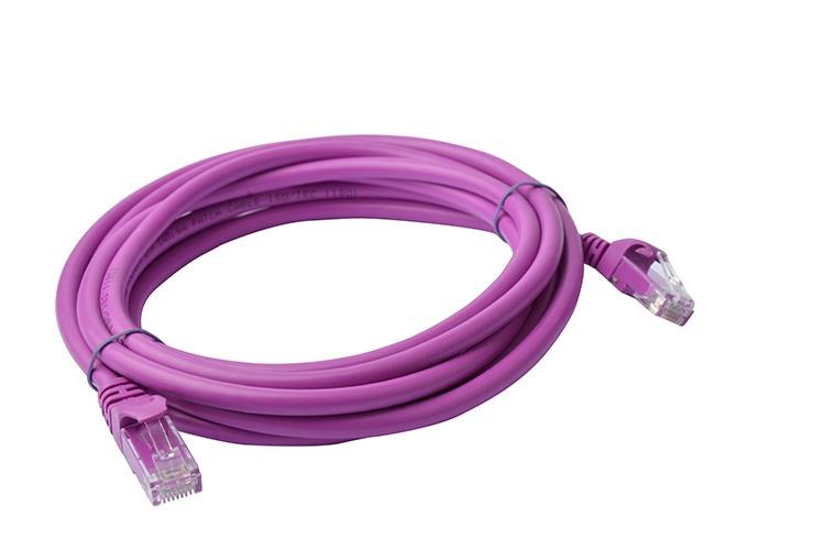 8WARE Cat6a UTP Ethernet Cable 3m in purple color, showcasing its snagless design and full copper core for high-speed connectivity.