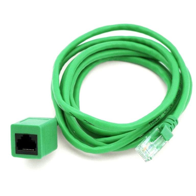 8WARE RJ45 Male to Female Cat5e Ethernet Cable, 2m long, green color, ideal for network extension.