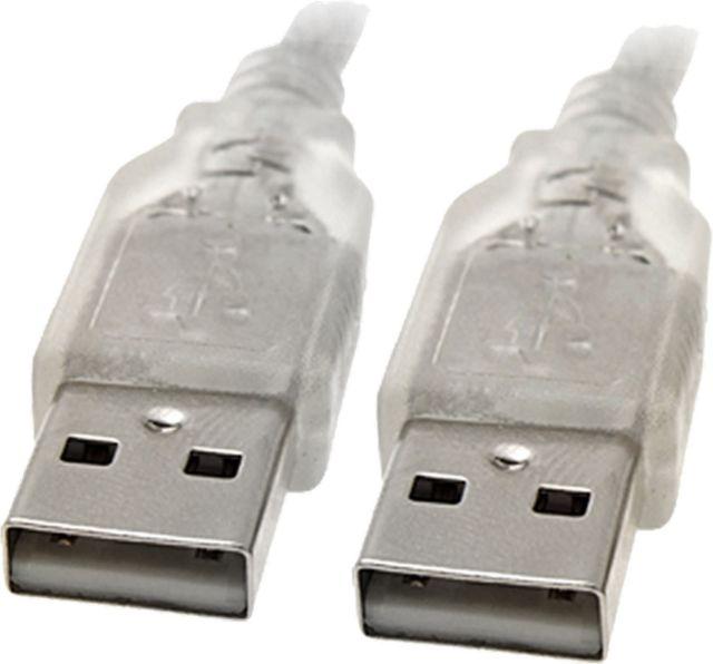 8WARE USB 2.0 Cable, 3m long, A to A male connectors, transparent design showcasing internal wiring.