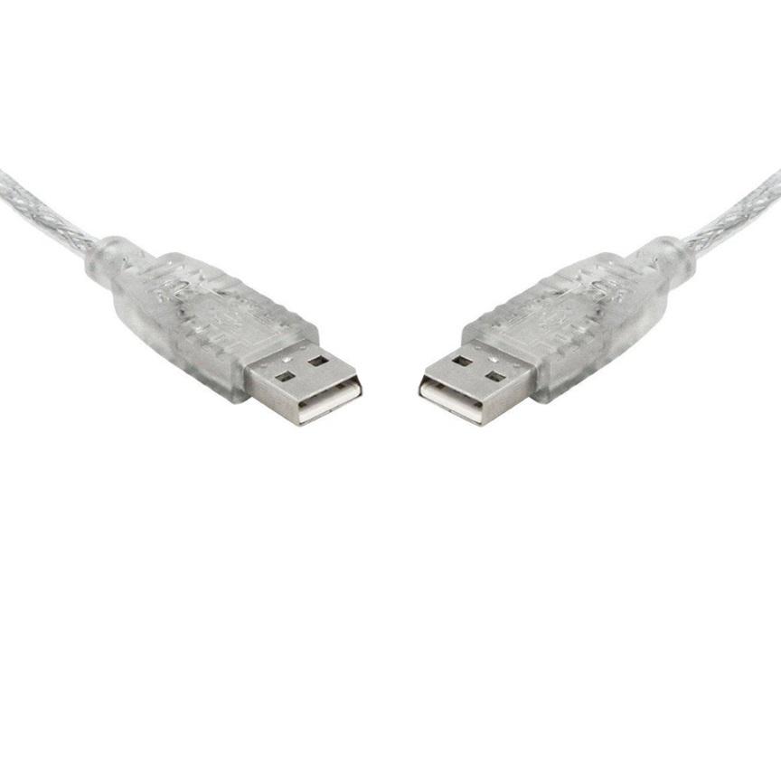 8WARE USB 2.0 Cable 5m A to A with transparent metal sheath, showcasing its durability and design.