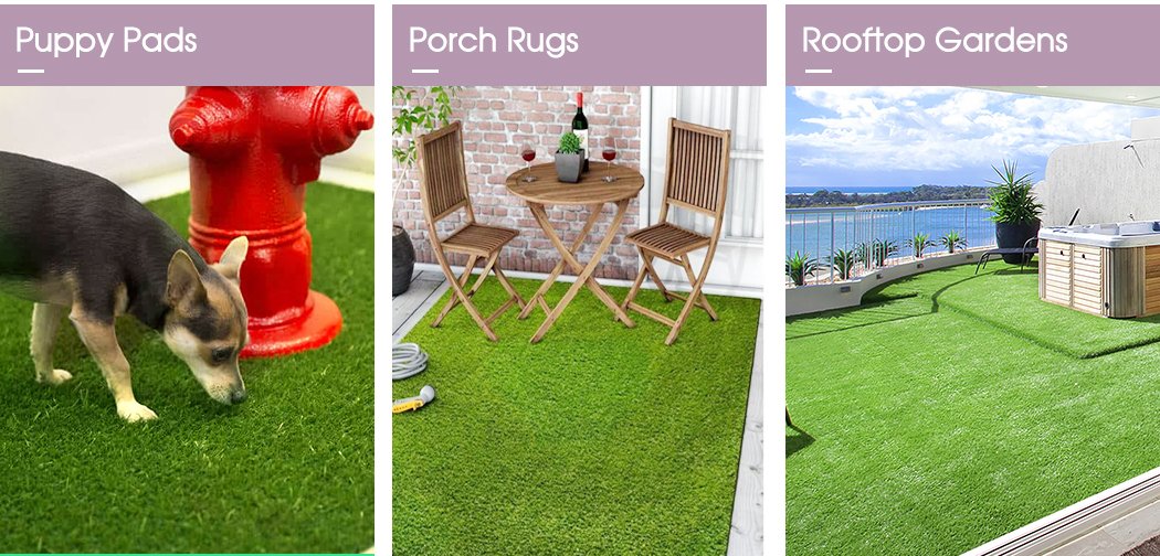 90SQM Artificial Grass Lawn Flooring in lush olive green, showcasing its realistic texture and thickness, ideal for outdoor spaces.