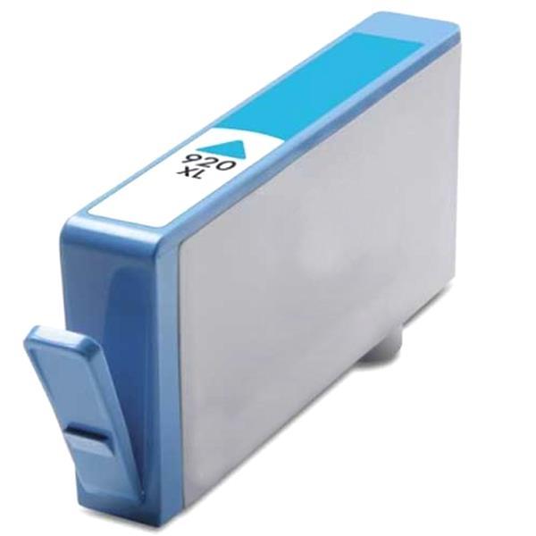 A remanufactured #920XL Cyan Inkjet Cartridge with a new chip, designed for high-quality printing.