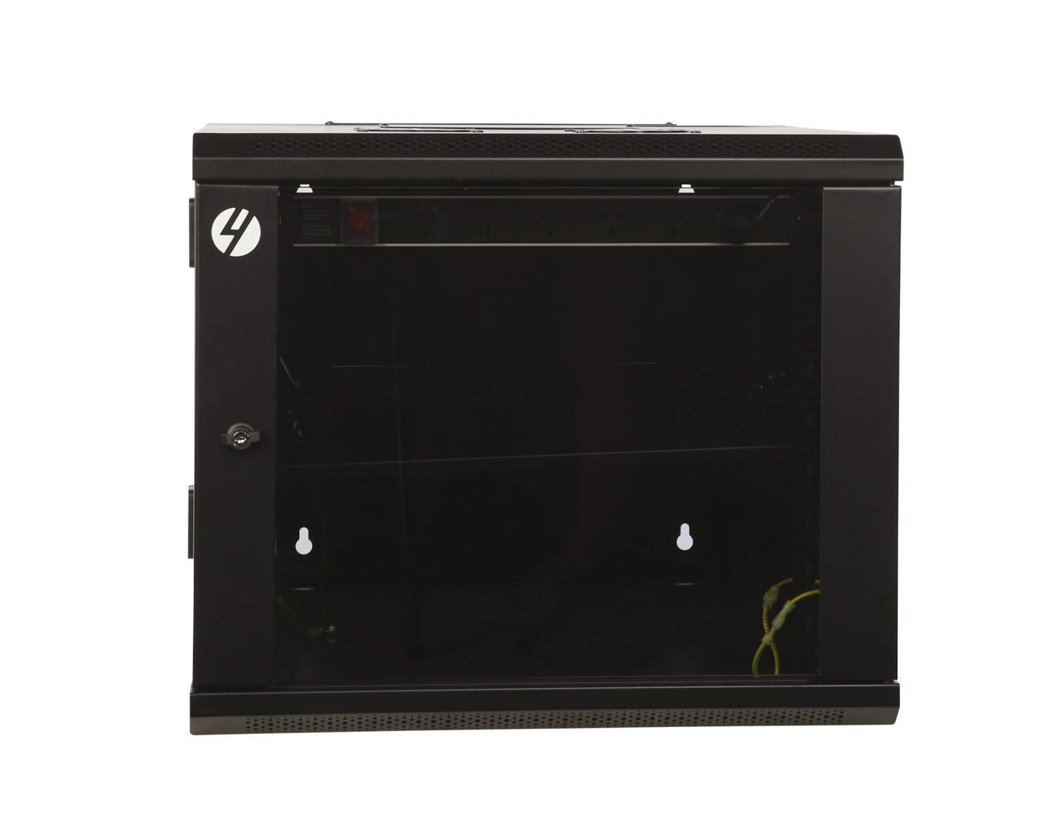 9RU Hinged Wall Mount Server Rack, 600mm wide and deep, featuring lockable glass door and solid steel construction.