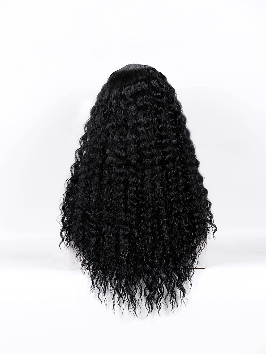 AA Hair Front Wig featuring long, curly, and wavy Brazilian human hair, designed for women with a natural look.