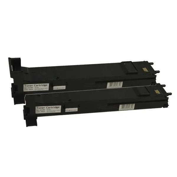 A0DK192 Premium Generic Black Toner Cartridge x 2, featuring two remanufactured toner cartridges designed for high-quality printing.
