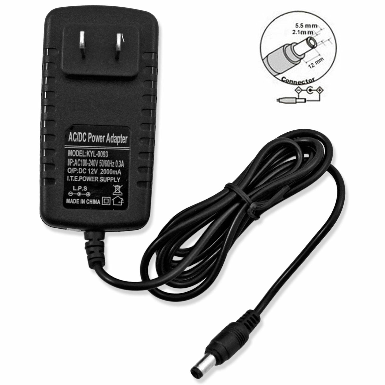 AC 100-240V to DC 12V 2A Power Supply Adapter with a sturdy design, suitable for LED lights and various electronic devices.