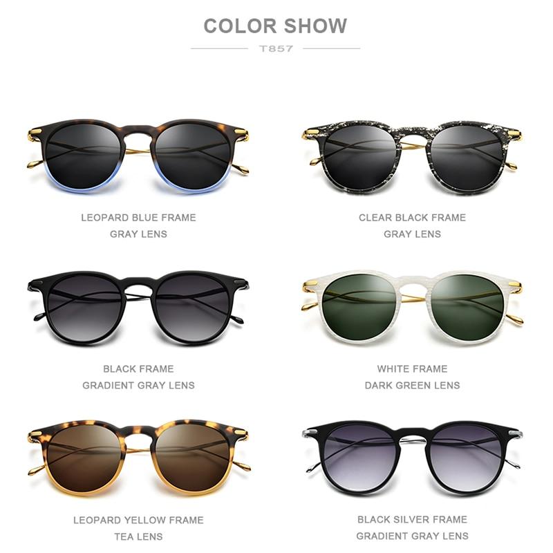 Acetate Titanium Sunglasses for men featuring vintage round polarized lenses with UV400 protection, stylish and durable design.