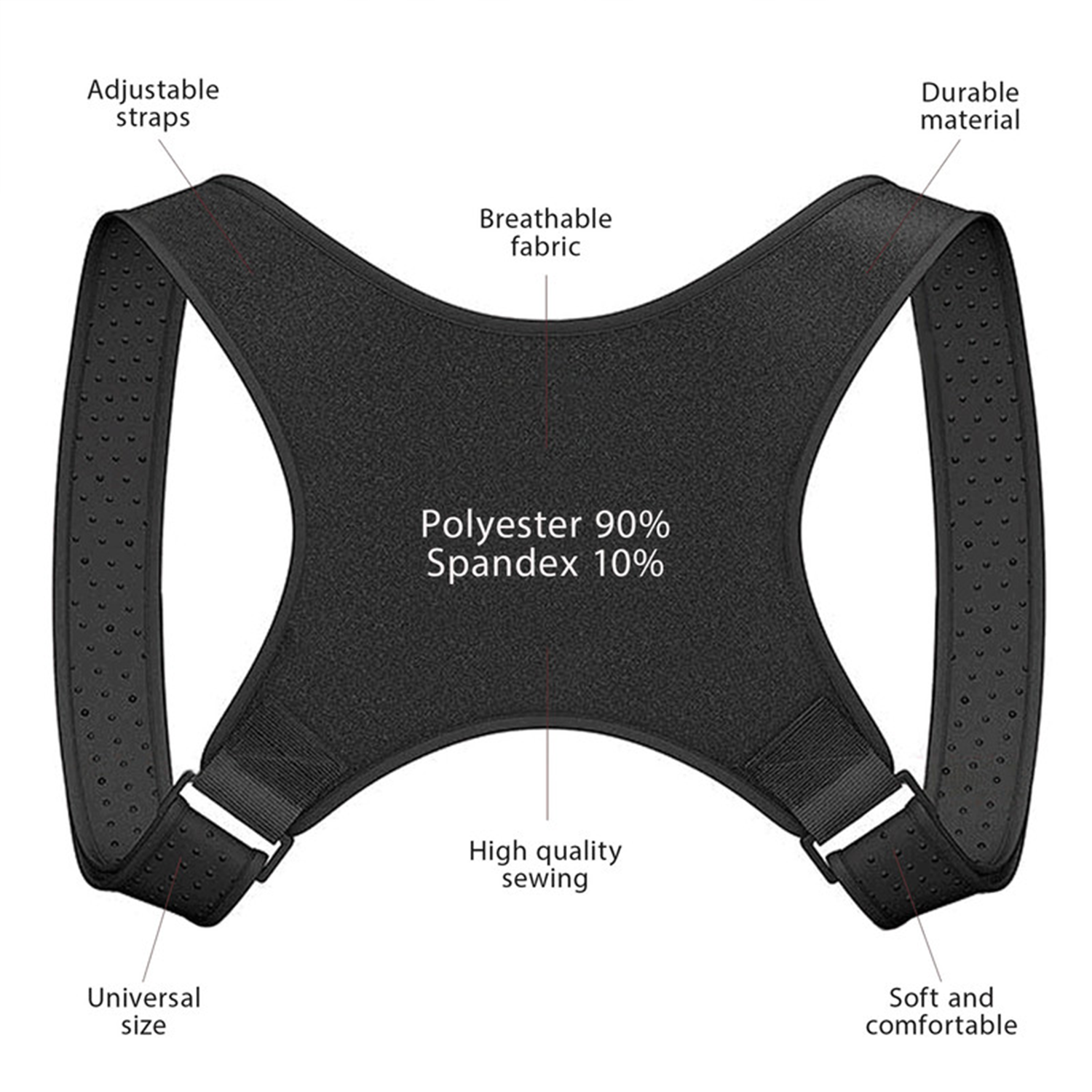 Adjustable Posture Corrector Back Shoulder Support Brace Belt designed for men and women, featuring adjustable straps for comfort and support.