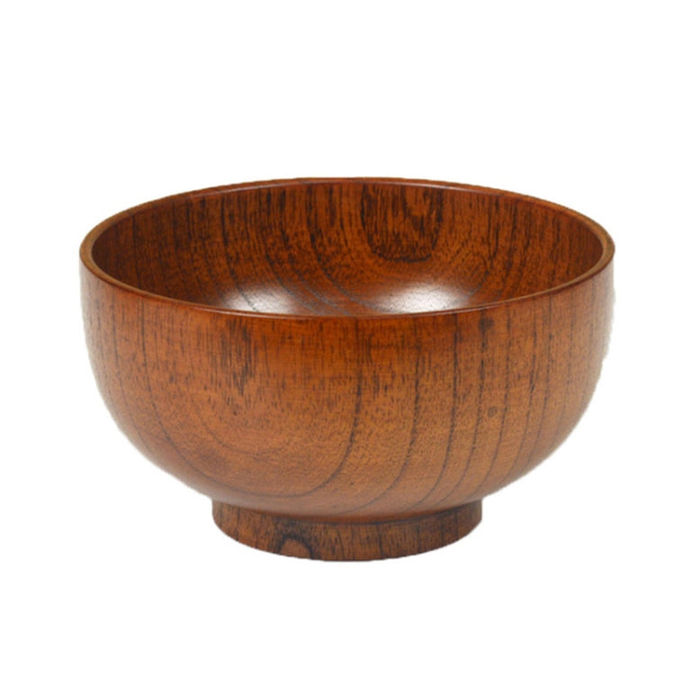 Adult Children Jujube Solid Wood Bowl, showcasing natural wood grain and various sizes for soup and noodles.