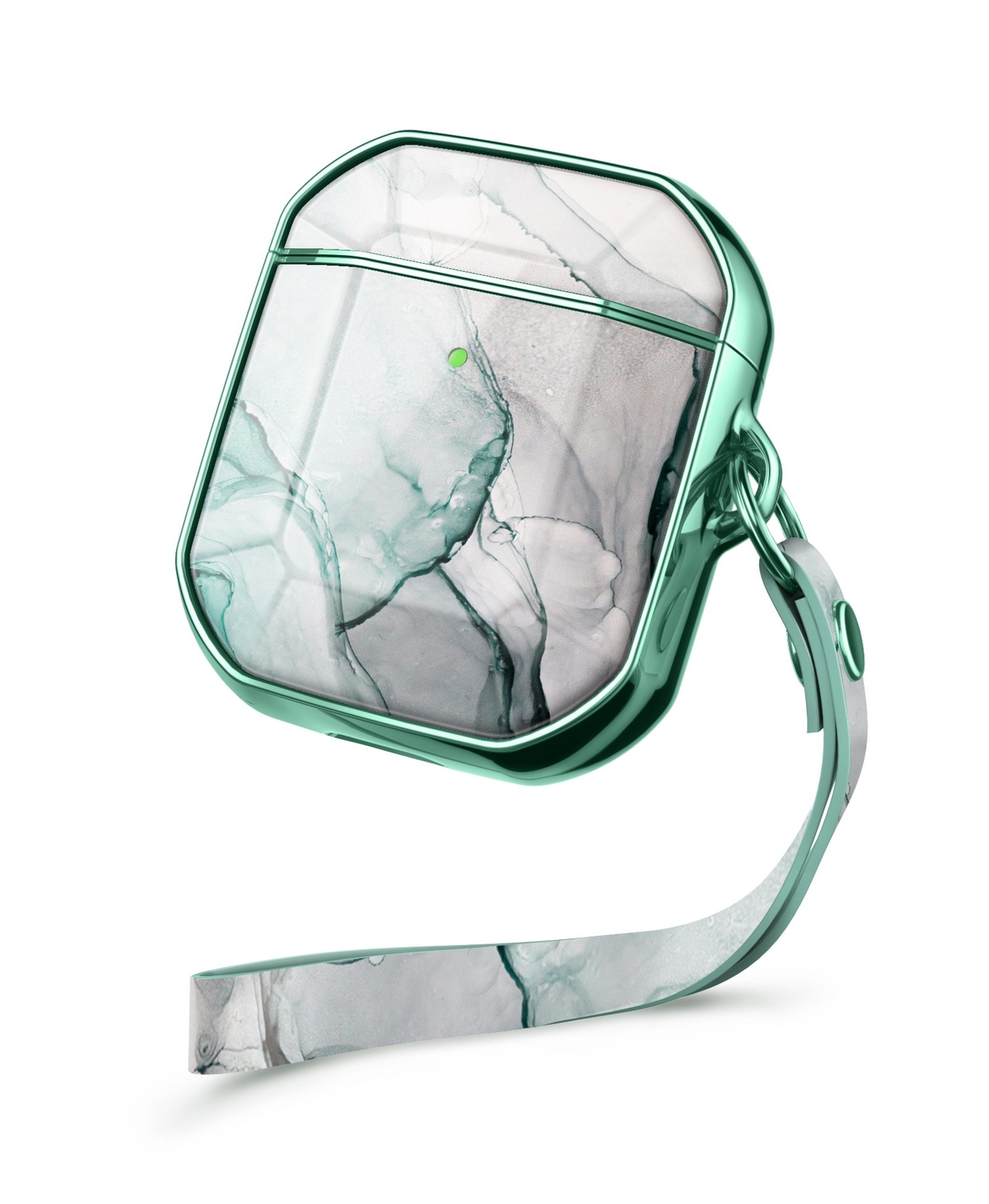 Luxury electroplated marble case cover for AirPods Pro with lanyard, showcasing a stylish and protective design.