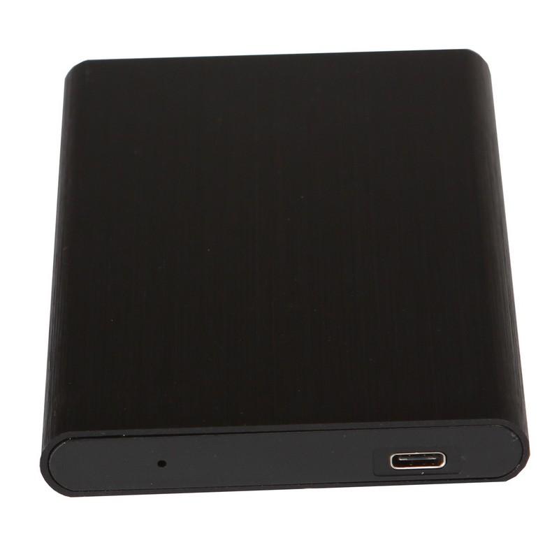 AKY USB 3.1 Type C HDD enclosure in black, designed for 2.5-inch hard drives, showcasing its sleek and modern appearance.