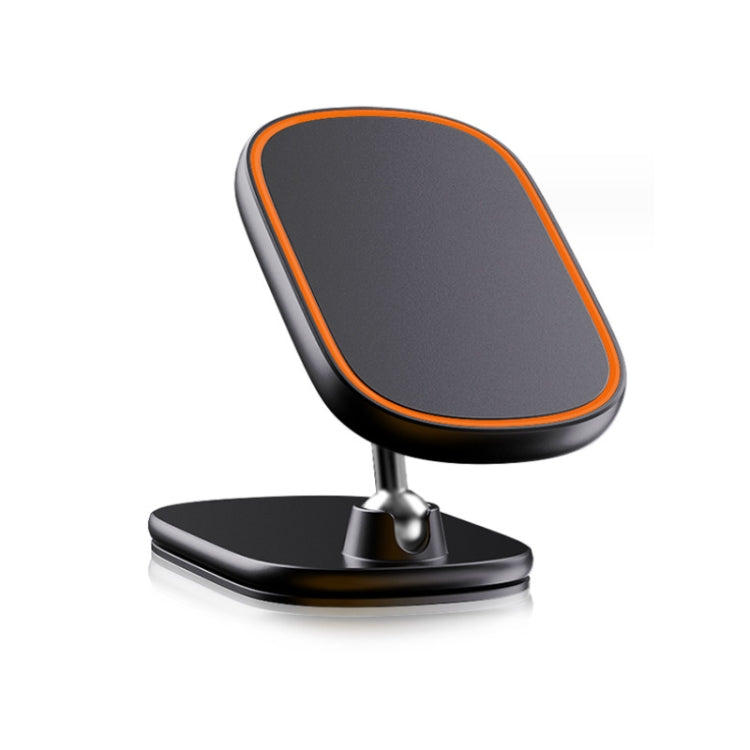 Aluminum Alloy Magnetic Foldable Car Navigation Phone Holder in orange, showcasing its sleek design and strong magnetic features.