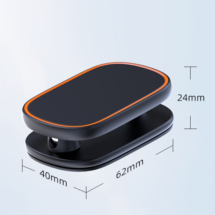 Aluminum Alloy Magnetic Foldable Car Navigation Phone Holder in orange, showcasing its sleek design and strong magnetic features.