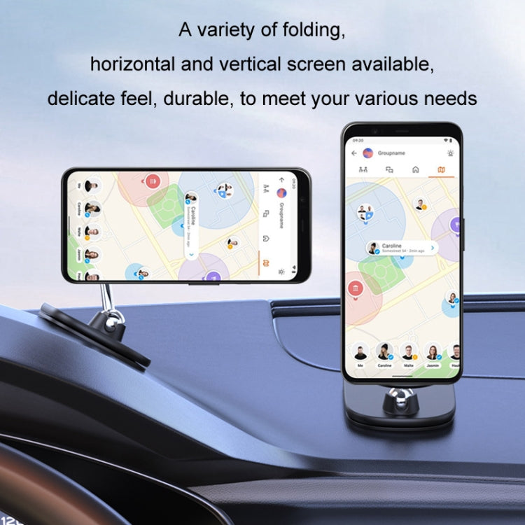 Aluminum Alloy Magnetic Foldable Car Navigation Phone Holder in orange, showcasing its sleek design and strong magnetic features.