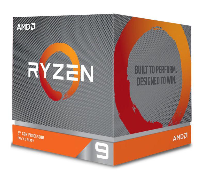 AMD Ryzen 9 3900X CPU with 12 cores and RGB Wraith Prism cooler, showcasing advanced technology and design.